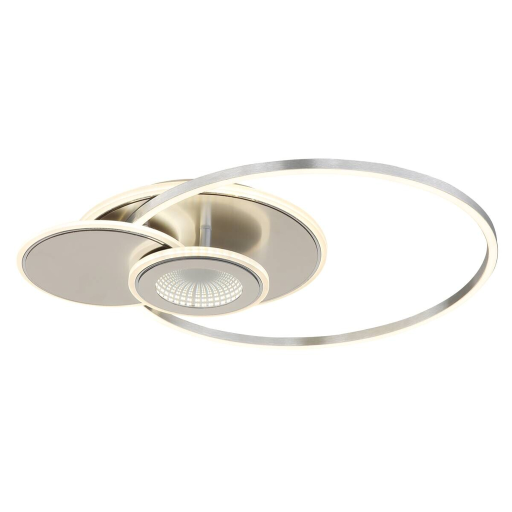 GLOBO LED-Deckenleuchte silber Aluminium Metall B/H/T: ca. 45x7,5x56 cm 1 Brennstellen