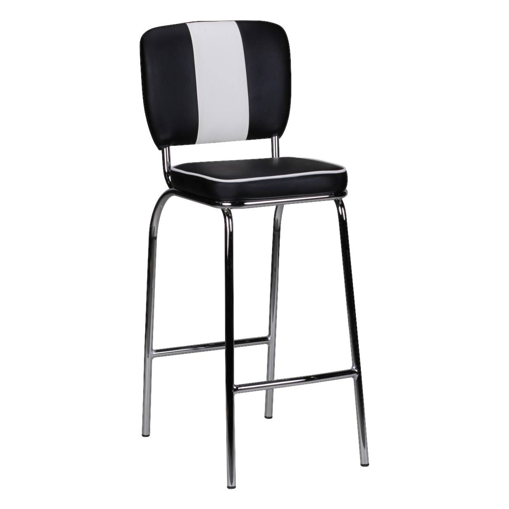Barhocker schwarz weiß Kunstleder Kunstleder B/H/T: ca. 40x110x38 cm