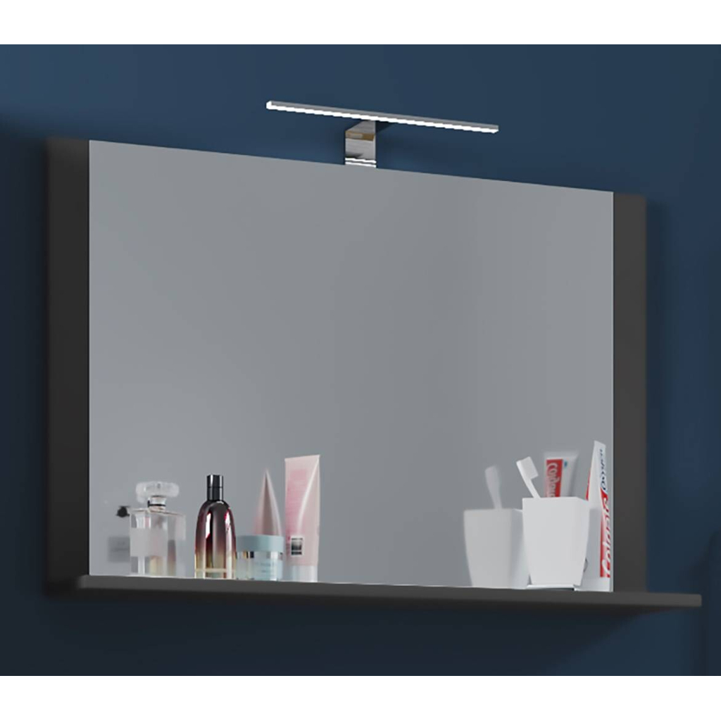 Wandspiegel Lendas anthrazit Holzwerkstoff B/H/T: ca. 80x65x17 cm