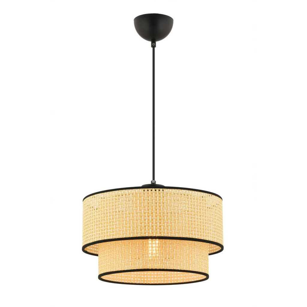 Opviq Pendelleuchte Echo Hazeran kamel Baumwolle B/H/T/L/D: ca. 30x65x30x30x30 cm E27 1 Brennstellen