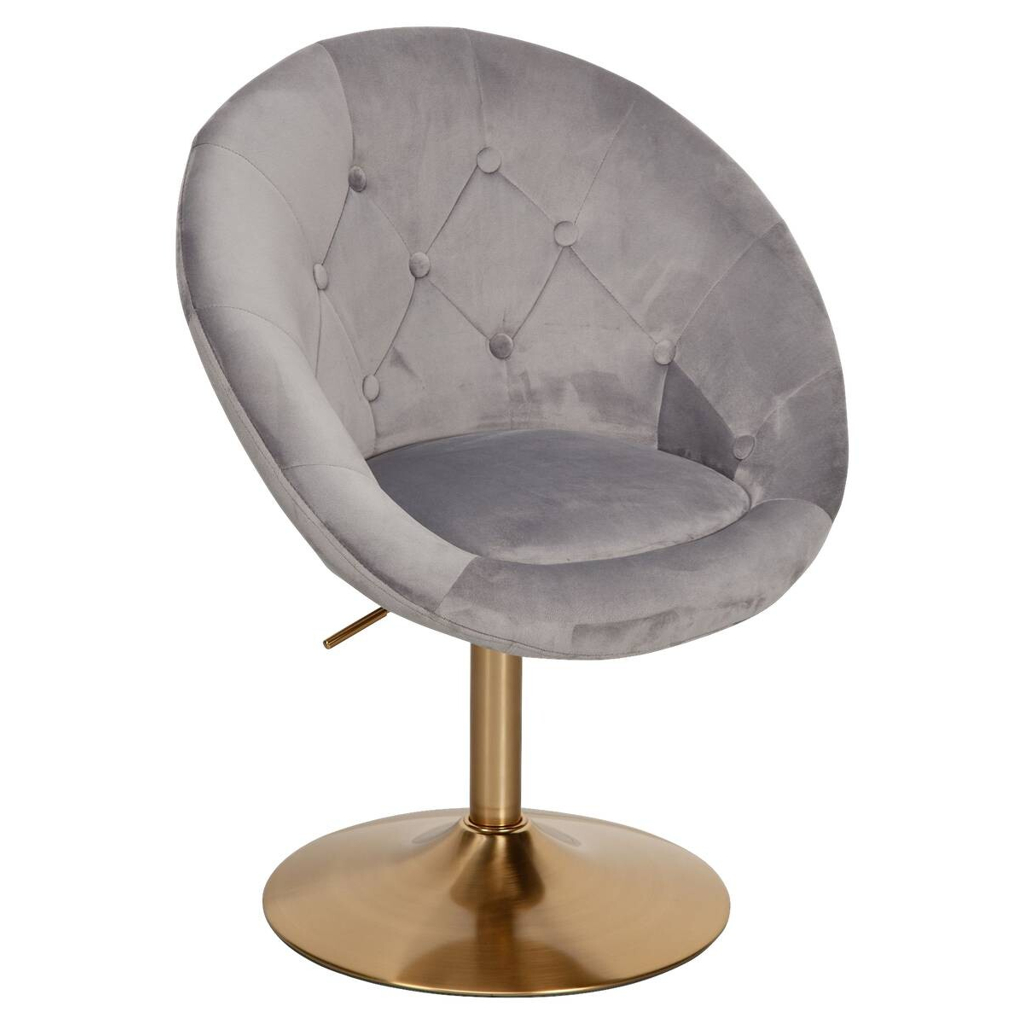Wohnling Sessel grau gold Stoff Eisen