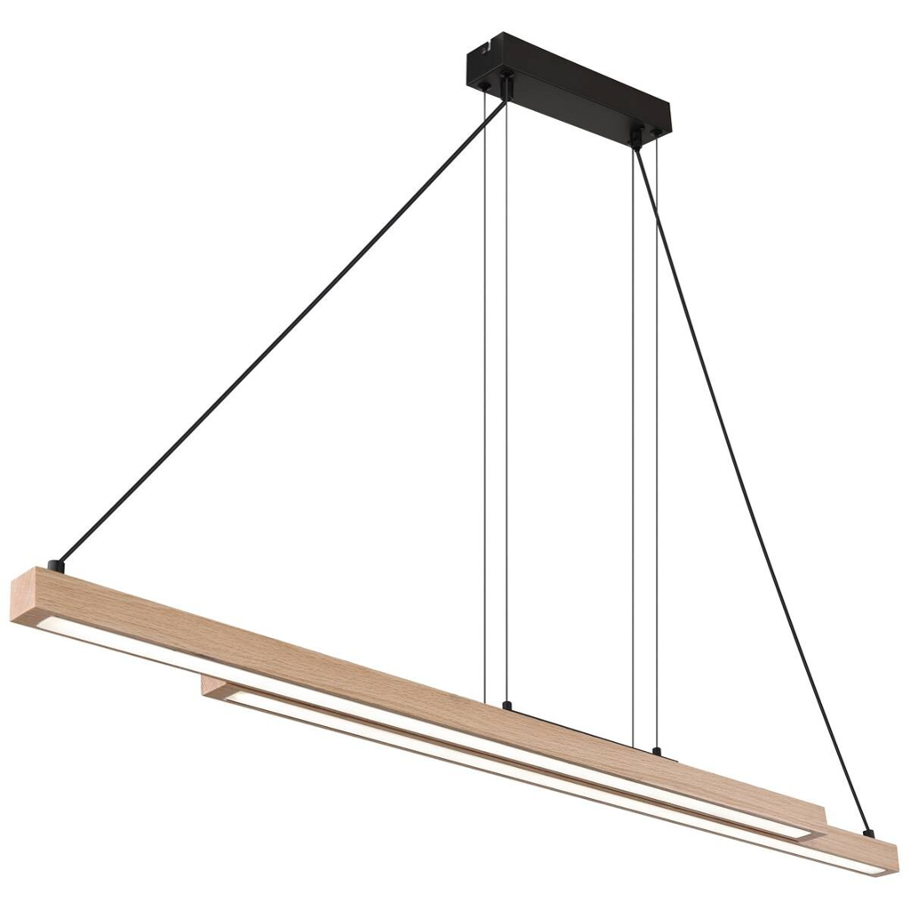 GLOBO Pendelleuchte mattschwarz MDF Metall Kunststoff B/H/T: ca. 7x120x171 cm 1 Brennstellen