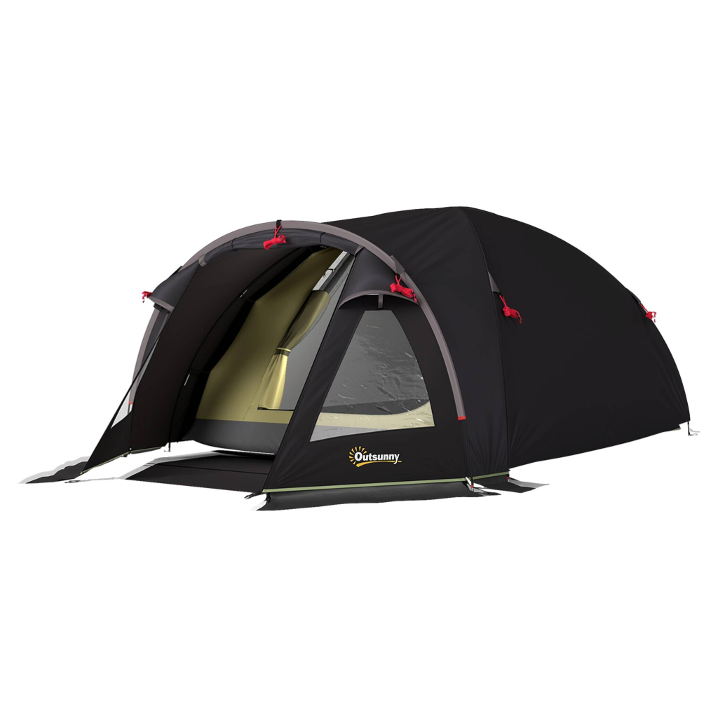 Outsunny Tunnelzelt schwarz Polyester B/H/L: ca. 190x120x330 cm