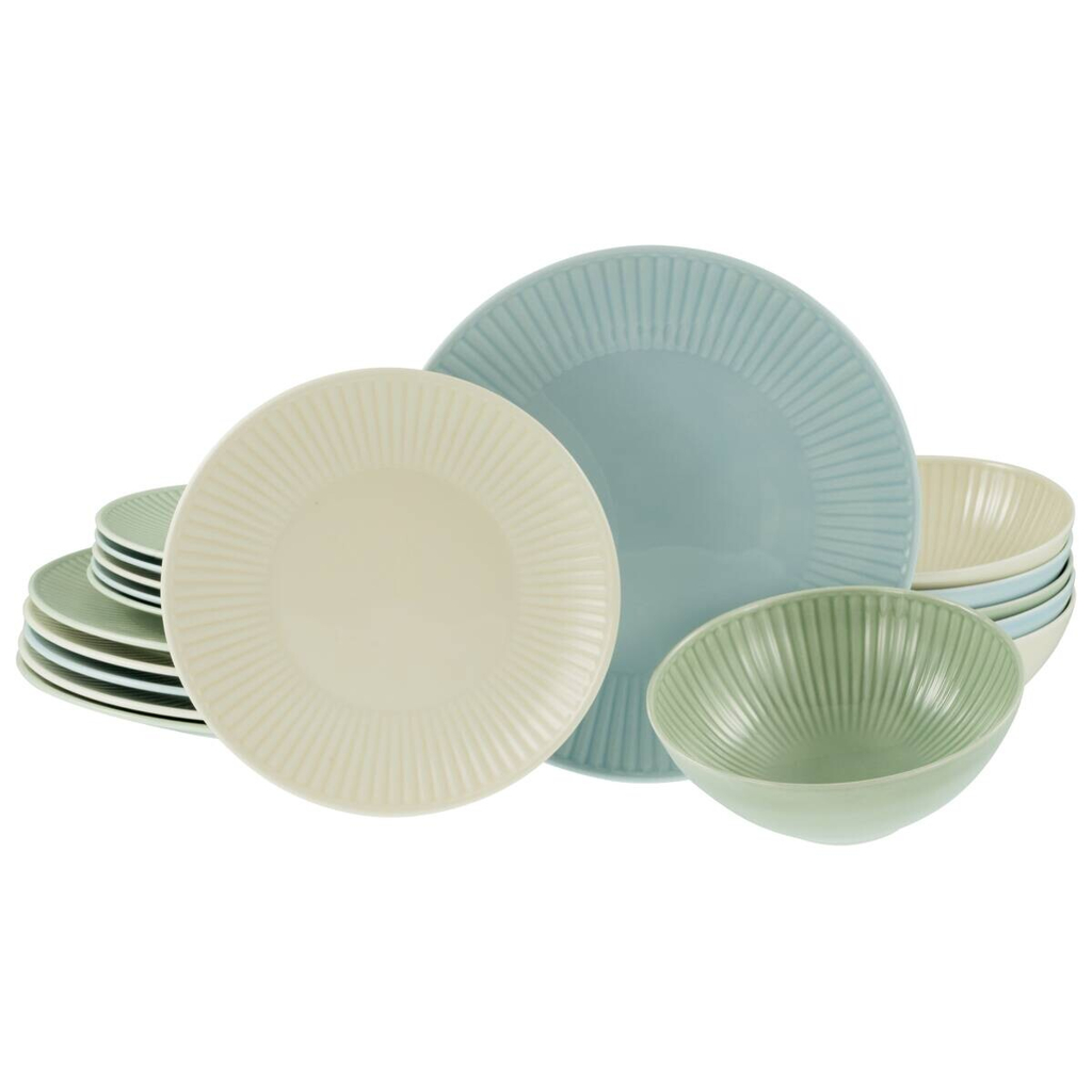 CreaTable Tafelservice Valencia bunt Porzellan 18 tlg.