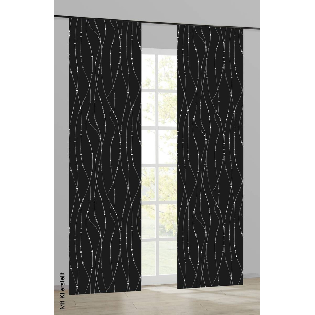 Schiebevorhang New Point schwarz B/L: ca. 60x245 cm