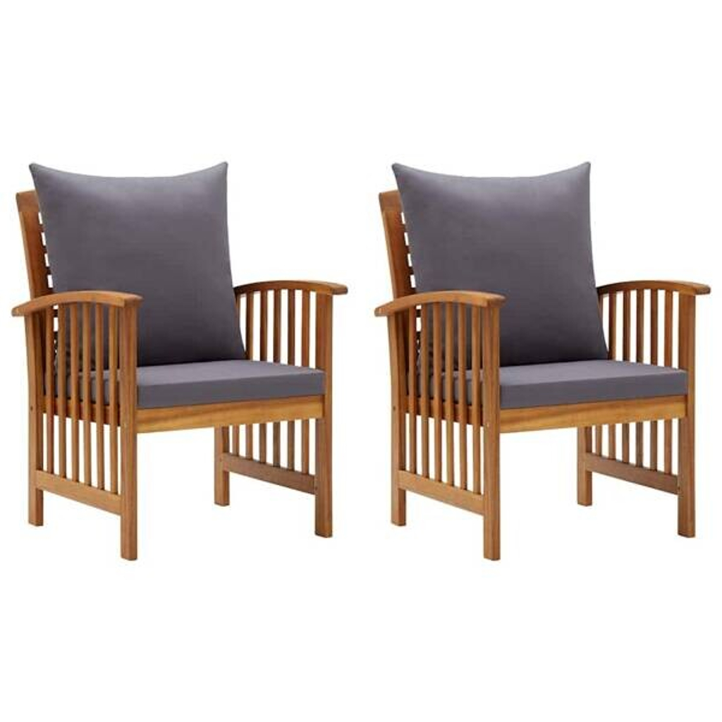 vidaXL Gartensessel grau Polyester B/H/L: ca. 67x83x59 cm