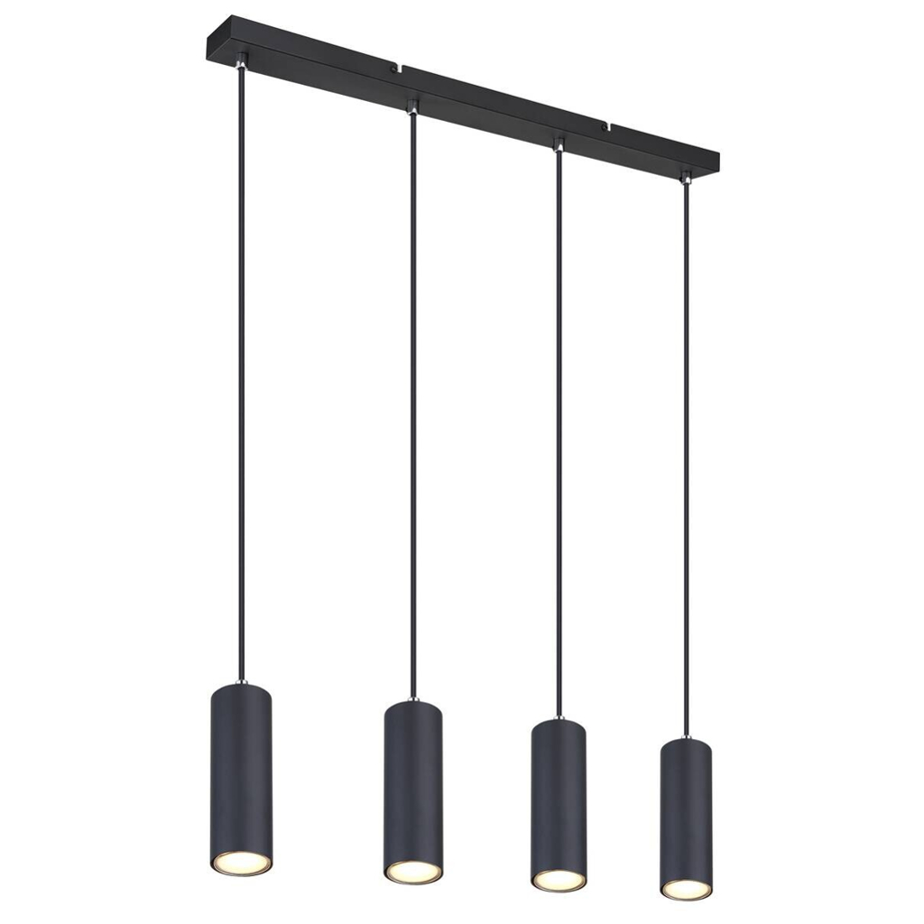GLOBO Pendelleuchte schwarz Metall B/H/T: ca. 6x120x65 cm GU10 4 Brennstellen
