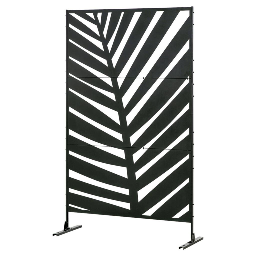 Outsunny Sichtschutz schwarz Stahl B/H/L: ca. 45x198x122 cm