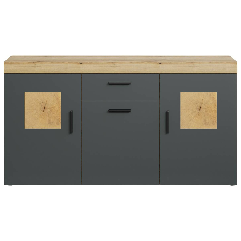 Sideboard Tyler Eiche Evoke Coast Nachbildung anthrazit B/H/T: ca. 159x86x41 cm