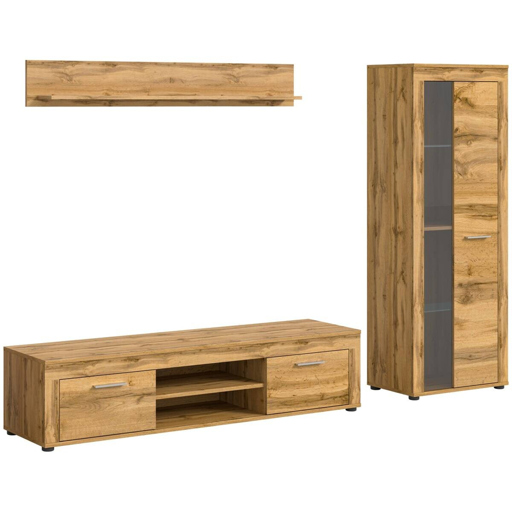 Wohnwand Jam Eiche Wotan Nachbildung B/H/T: ca. 235x159x35 cm