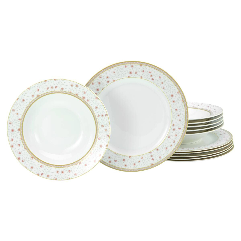 CreaTable Tafelservice Emilia weiß Porzellan 12 tlg.