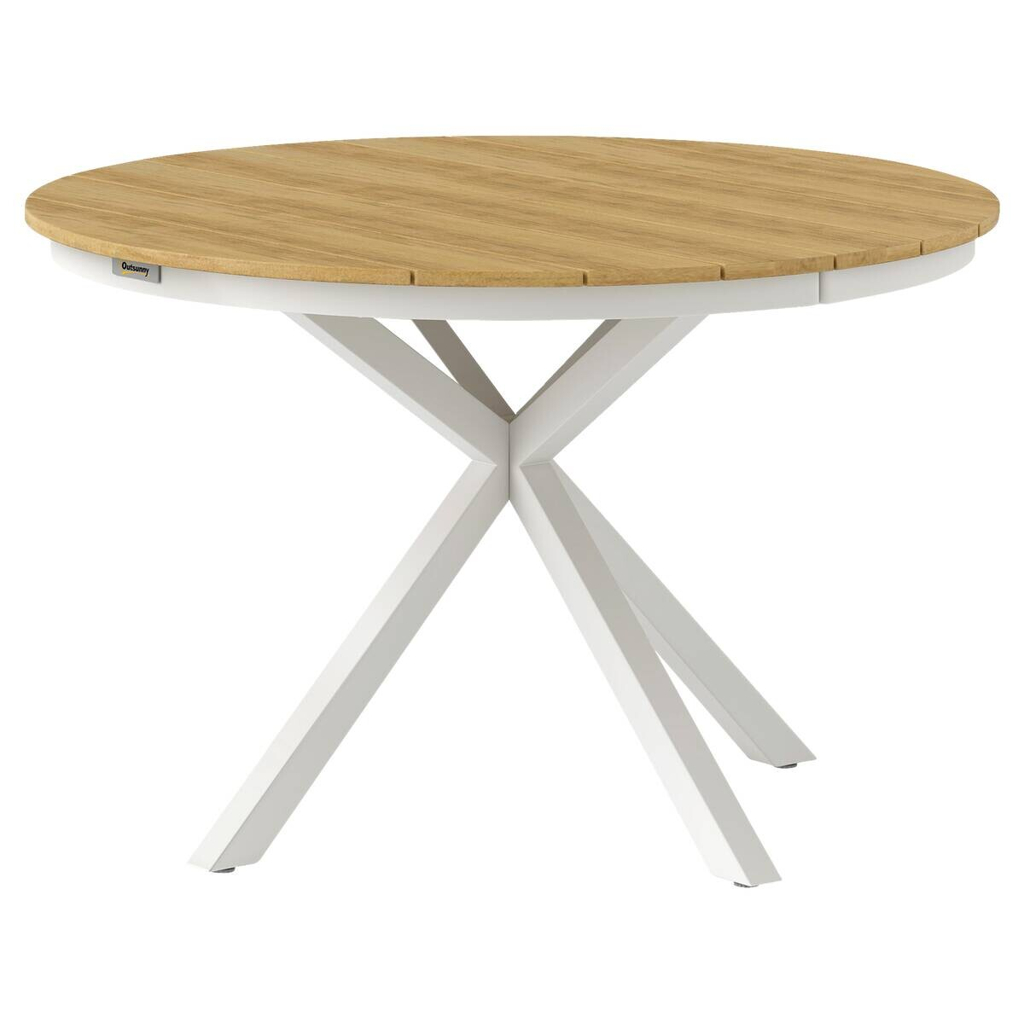 Outsunny Gartentisch taupe Aluminium B/H/L: ca. 118x74x118 cm