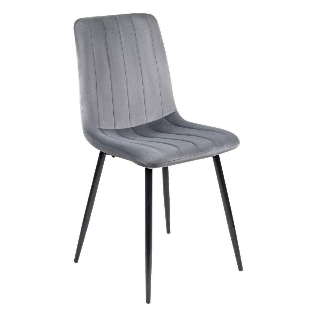 Stuhl IBIS grau Velourstoff B/H/T: ca. 43x90,5x50 cm