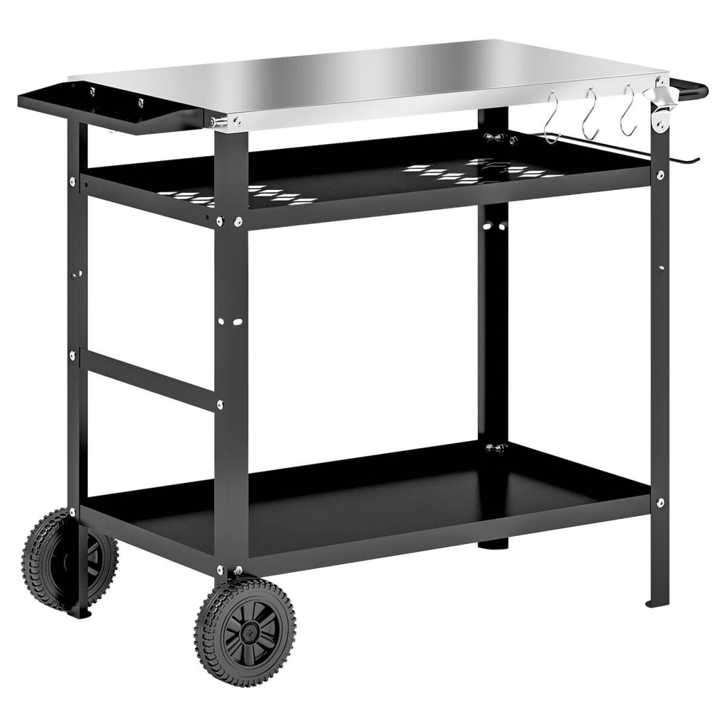 Outsunny Grillwagen Edelstahl B/H/L: ca. 52x80x100 cm