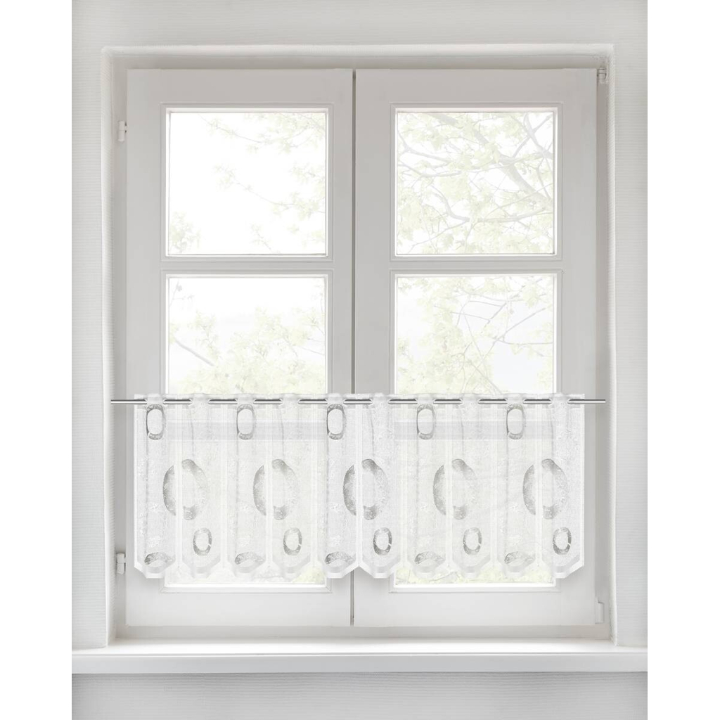 POCOline Scheibengardine Kreis grau B/L: ca. 150x45 cm