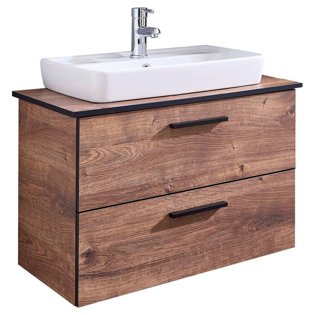 Waschbeckenunterschrank Quickset 374 Eiche Ribeck Nachbildung B/H/T: ca. 73x61,6x44,5 cm