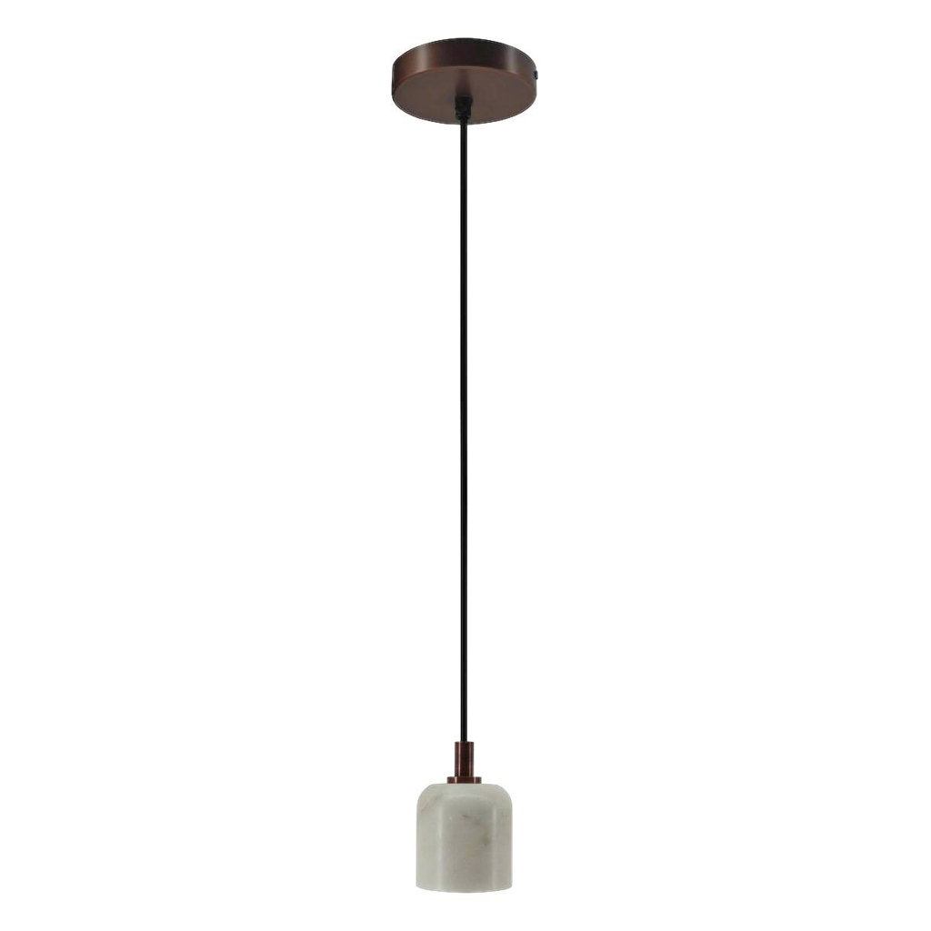Kayoom Pendelleuchte Sigma I weiß Marmor Eisen B/H/L: ca. 10,5x36x10,5 cm E27 2 Brennstellen