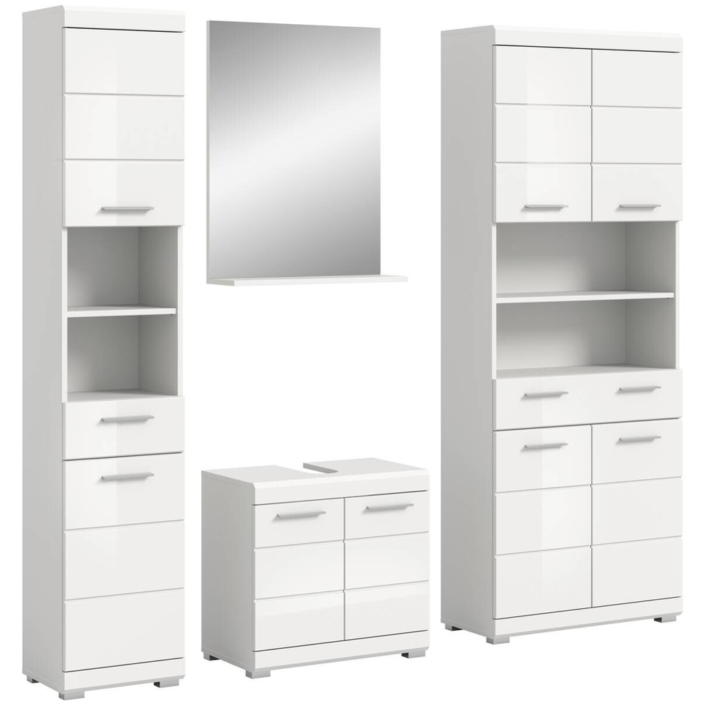 Badezimmer-Set Scout weiß weiß Hochglanz B/H/T: ca. 186x191x34 cm