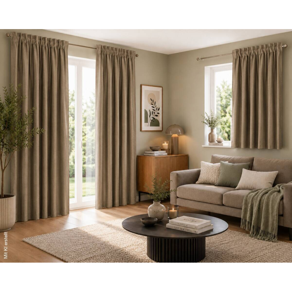 Thermovorhang Eskamio beige B/L: ca. 135x245 cm