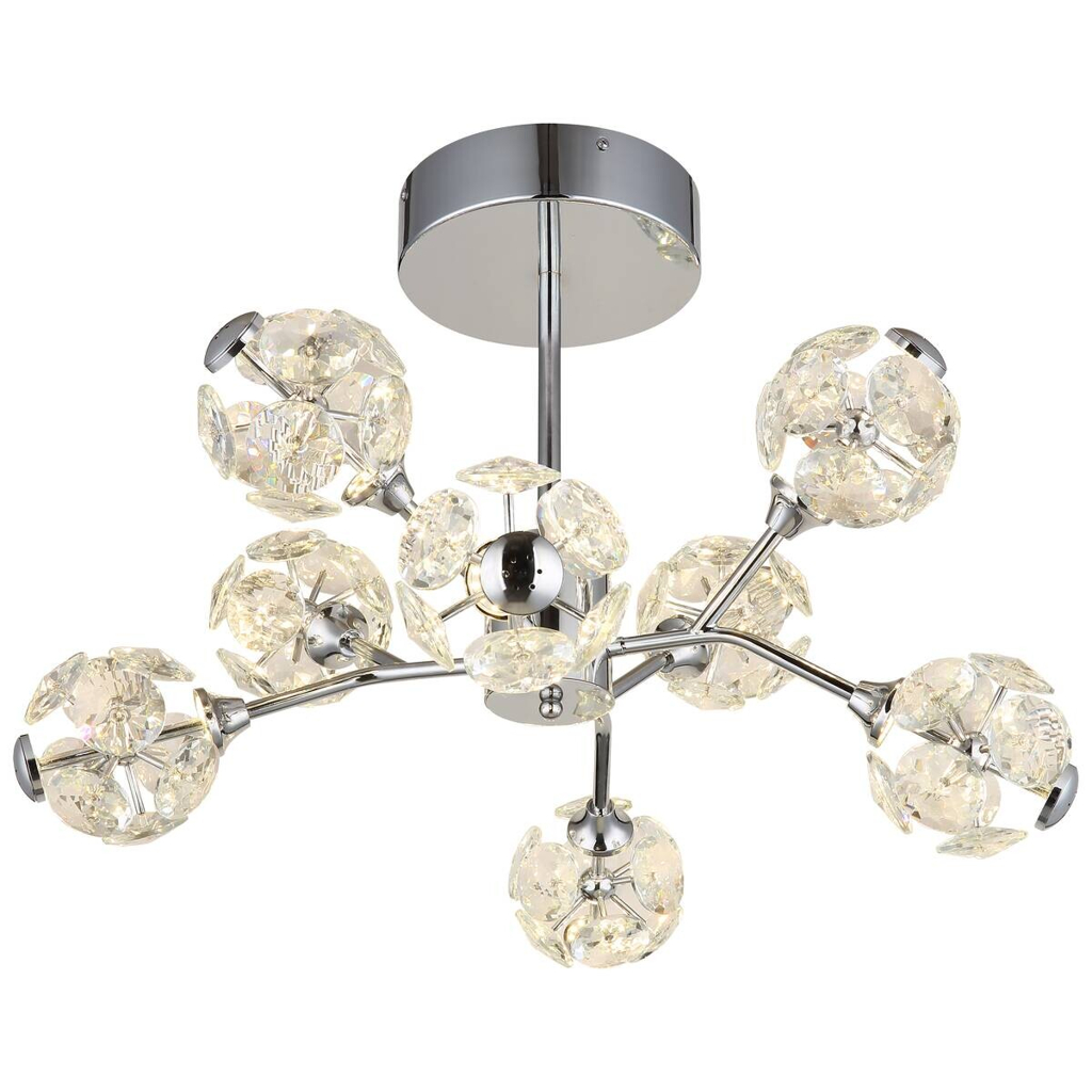 GLOBO Deckenleuchte Chrom klar Metall H/D: ca. 38x68 cm 1 Brennstellen