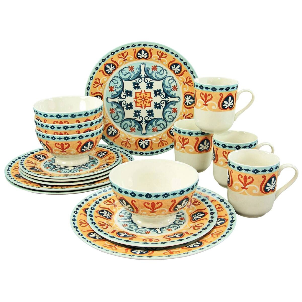 CreaTable Kombiservice Merida bunt Steingut 16 tlg.