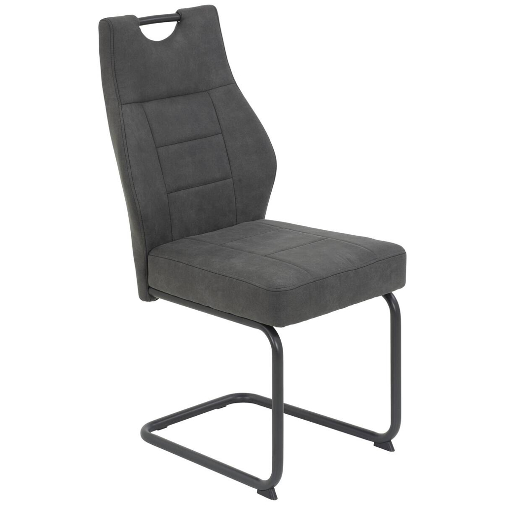 Schwingstuhl Linda II, 2er-Set anthrazit Metall Microfaser B/H/T: ca. 44x97x65 cm