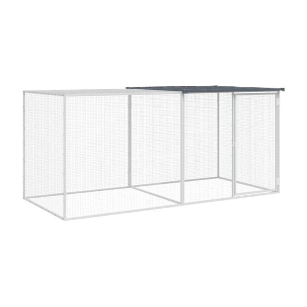 vidaXL Hühnerkäfig anthrazit Stahl B/H/L: ca. 98x87x203 cm