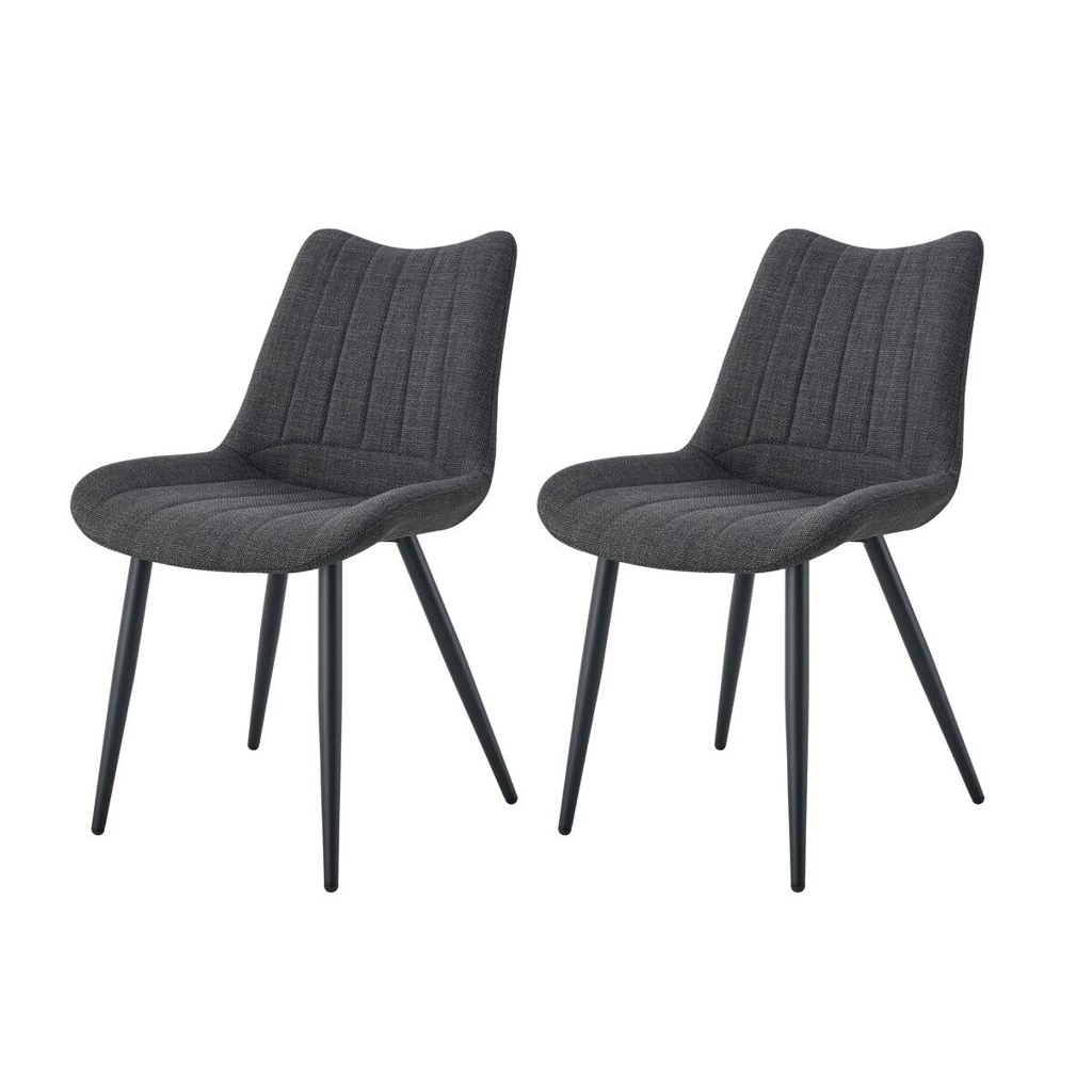 Stuhl LOTTA, 2er Set anthrazit Webstoff B/H/T: ca. 53x86x59 cm