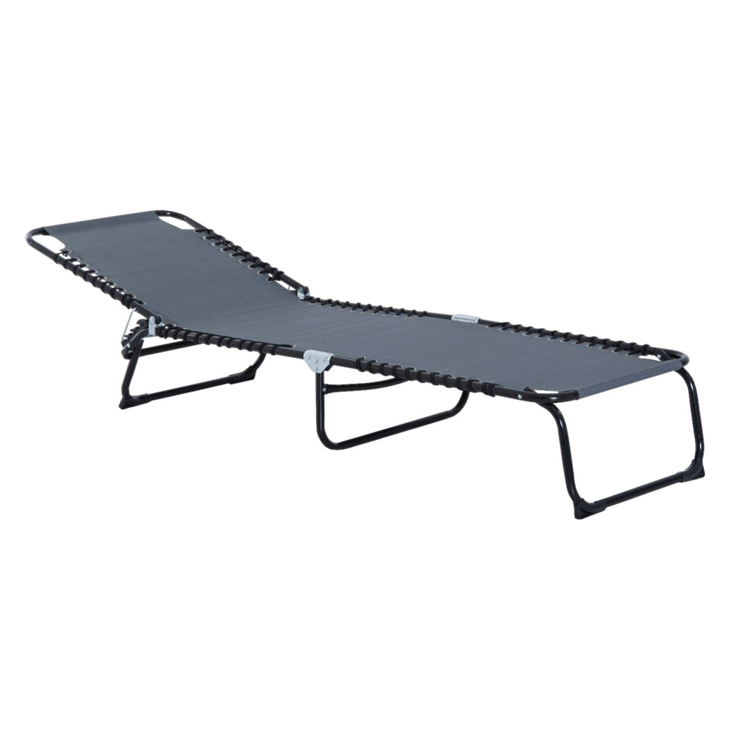 Outsunny Klappliege dunkelgrau Metall B/H/L: ca. 58x26x197 cm