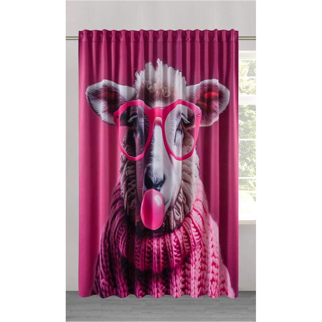 POCOline Verdunklungsvorhang Wolli-Brille pink B/L: ca. 250x245 cm