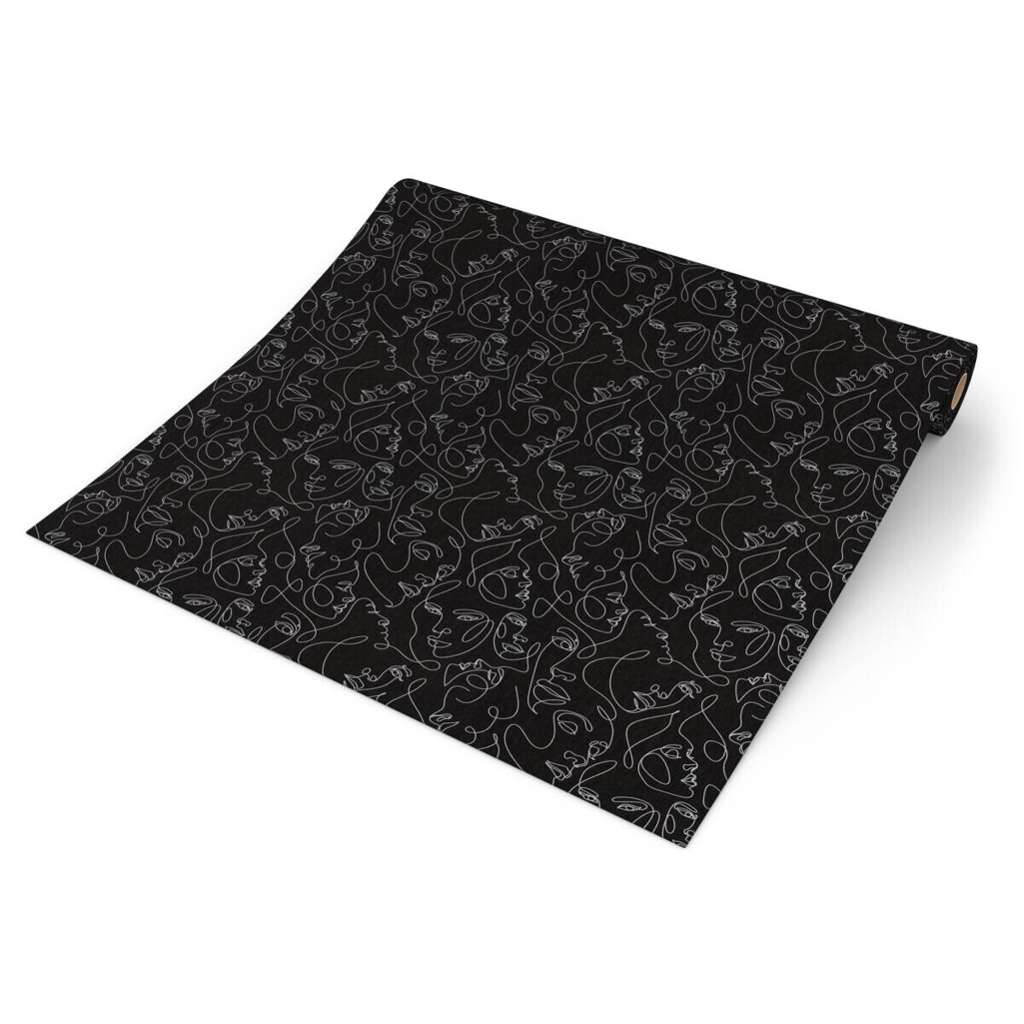 Vliestapete Abstrakt schwarz silber B/L: ca. 53x1005 cm