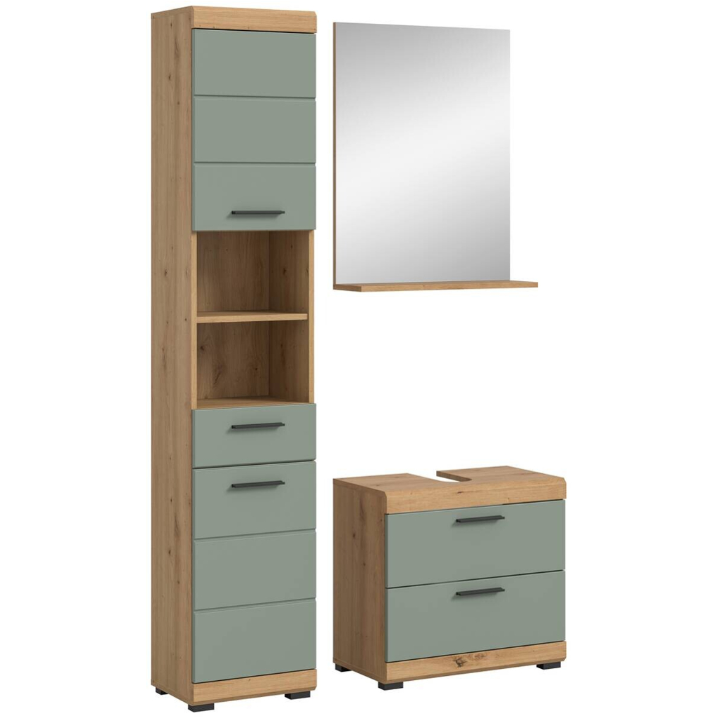 Badezimmer-Set Scout Eiche Artisan Nachbildung salbei Nachbildung B/H/T: ca. 112x191x37 cm