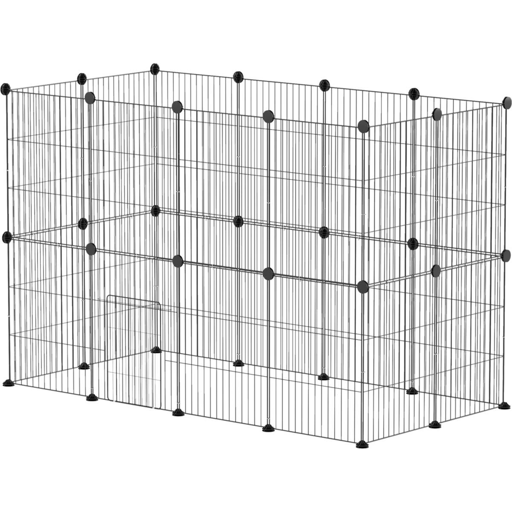 PawHut Kleintiergehege schwarz Stahl B/H/L: ca. 60x80x120 cm