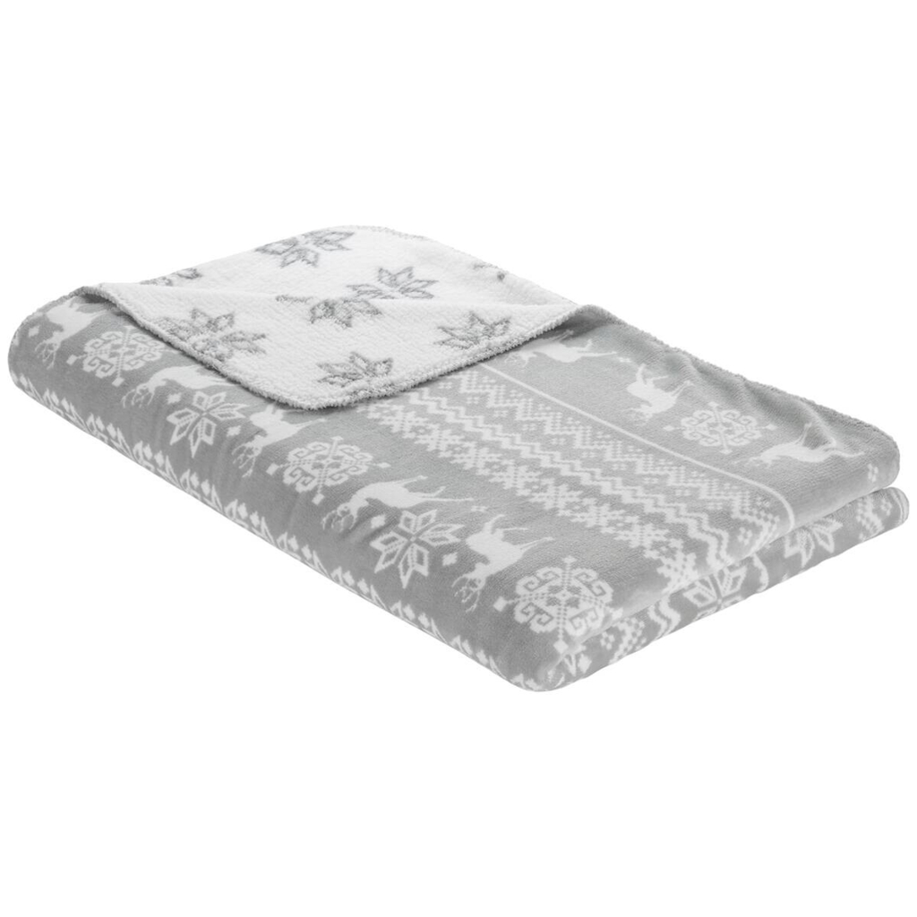 Wohndecke silber Polyester B/L: ca. 150x200 cm
