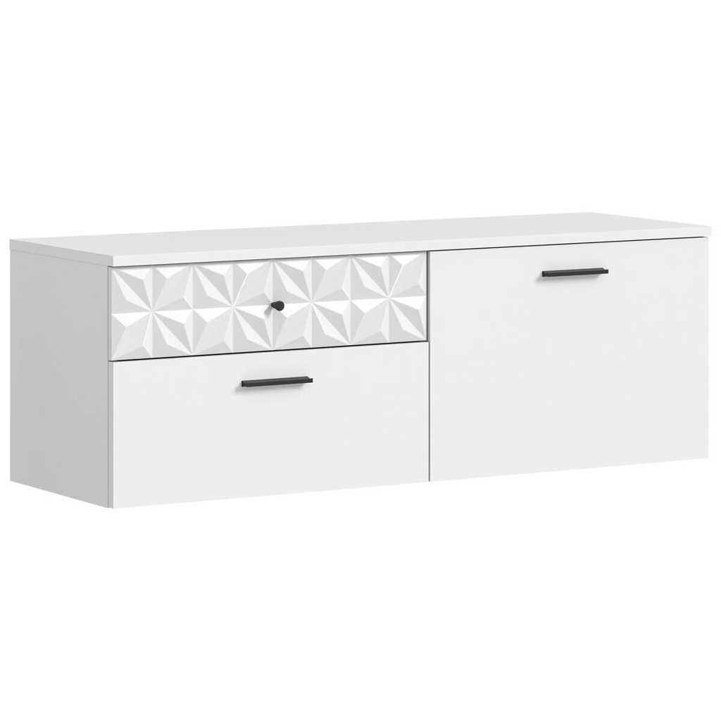 Schuhschrank Prisma weiß weiß Hochglanz B/H/T: ca. 110x38x35 cm