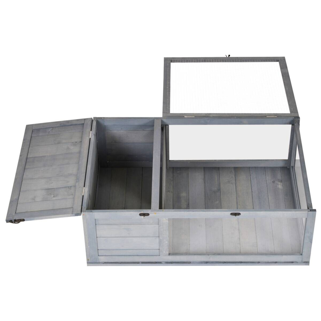 PawHut Schildkrötenhaus grau Holz B/H/L: ca. 60,5x32x91 cm