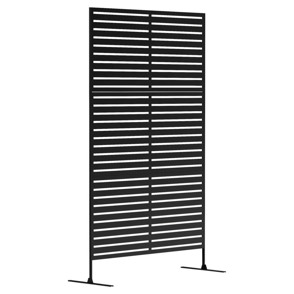 Outsunny Raumteiler schwarz Stahl B/H/L: ca. 45x198x122 cm