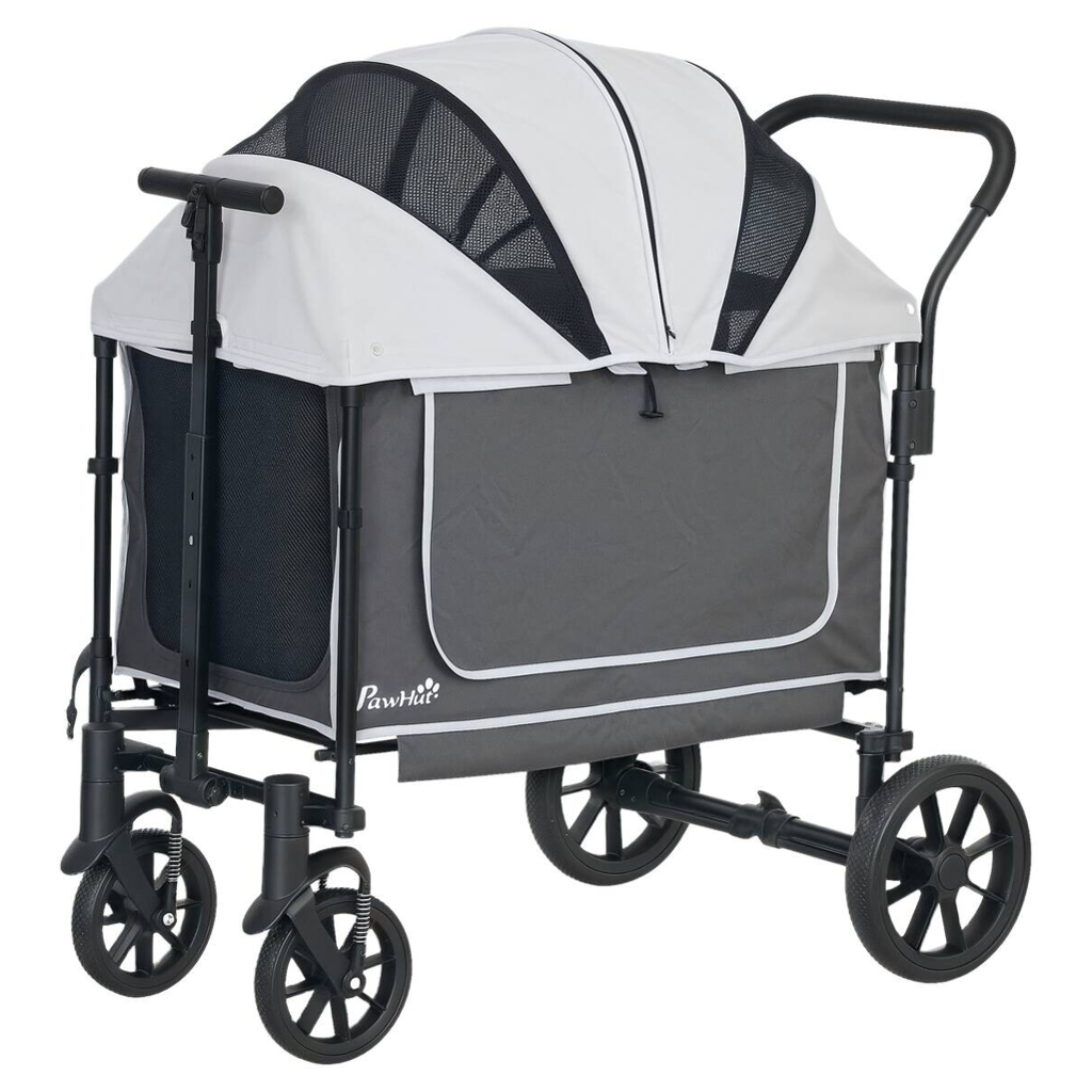 PawHut Hundewagen dunkelgrau Stahl B/H/L: ca. 65x102x110 cm