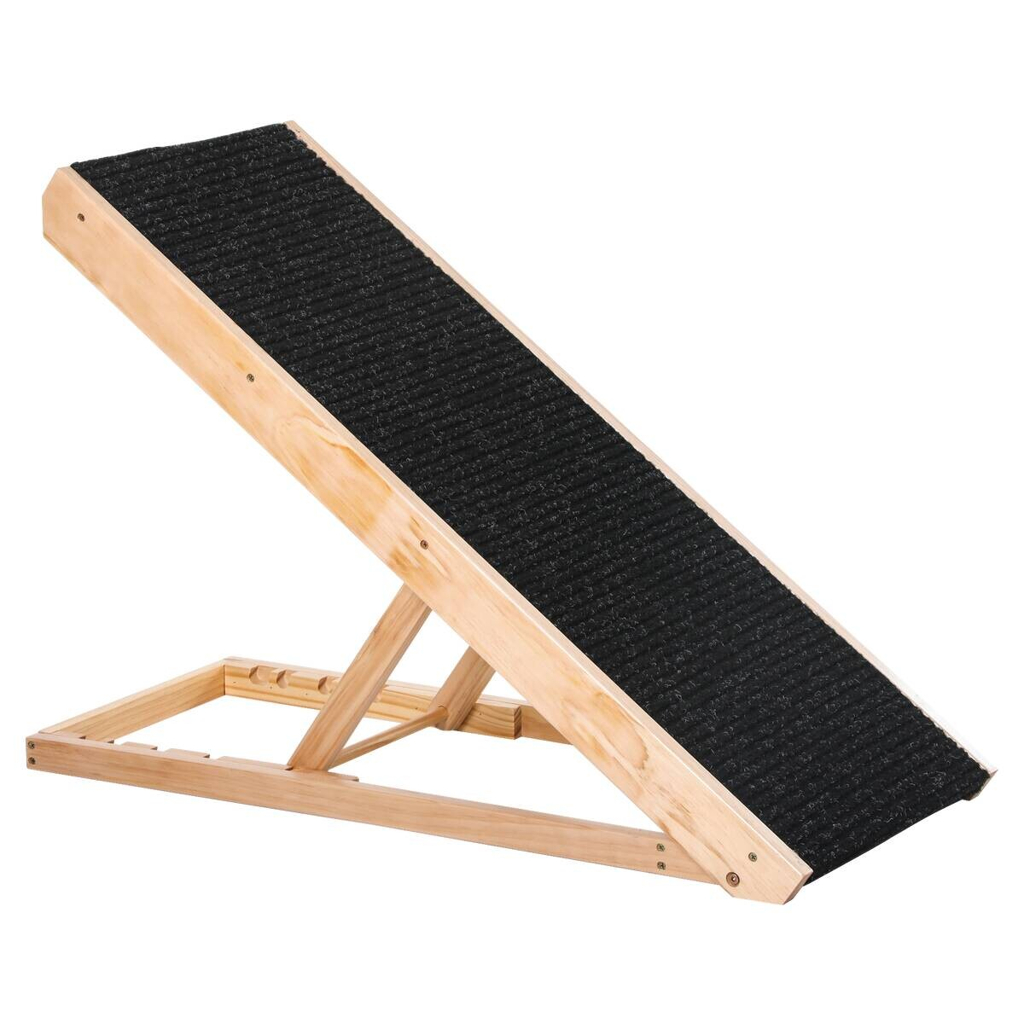 PawHut Haustierrampe, verstellbar natur Edelstahl B/H/L: ca. 40x90x61 cm