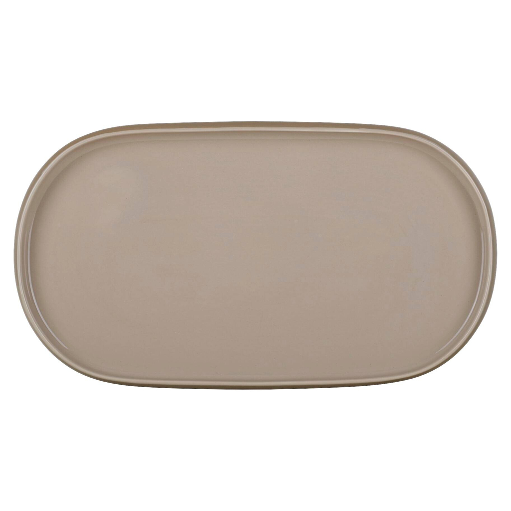 Servierplatte beige Steinzeug D: ca. 36,4 cm