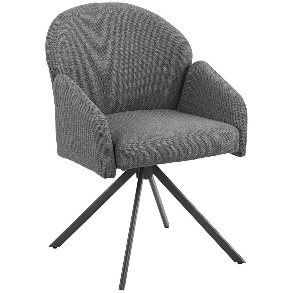 Drehstuhl Holly grau Microfaser Webstoff B/H/T: ca. 57x84x61 cm