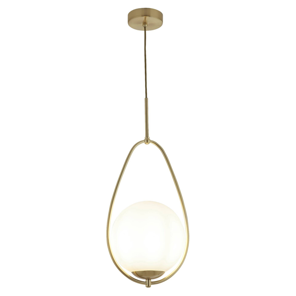 Searchlight Pendelleuchte Avalon gold Opal Stahl Glas B/H/D: ca. 23x150x23 cm E27 1 Brennstellen