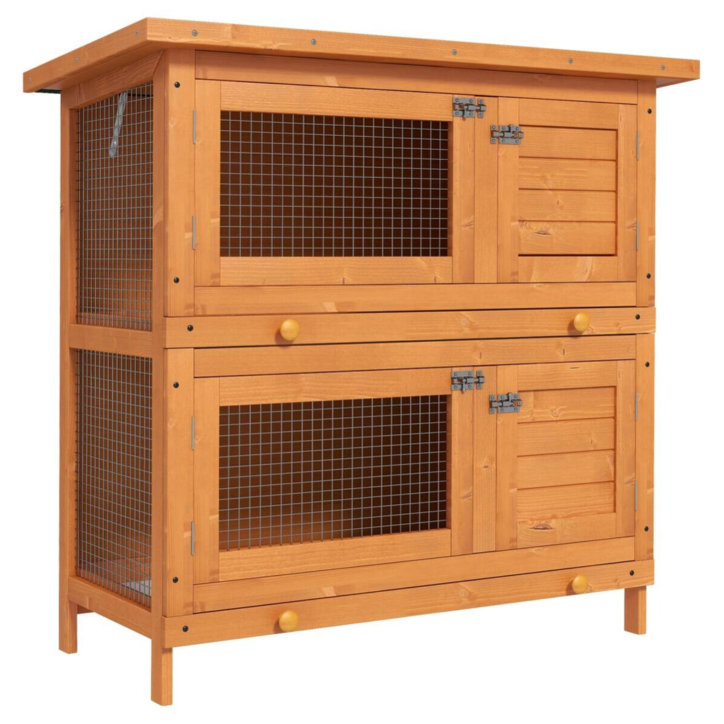 PawHut Kleintierstall grün Holz B/H/L: ca. 45x90x90 cm