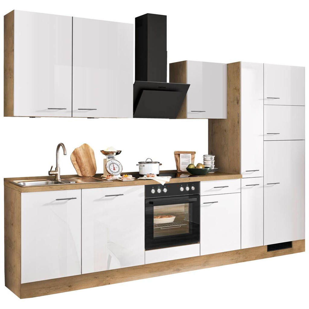 Impuls Küchenblock IP 4050 weiß Hochglanz weiß Hochglanz B/T: ca. 310x60 cm