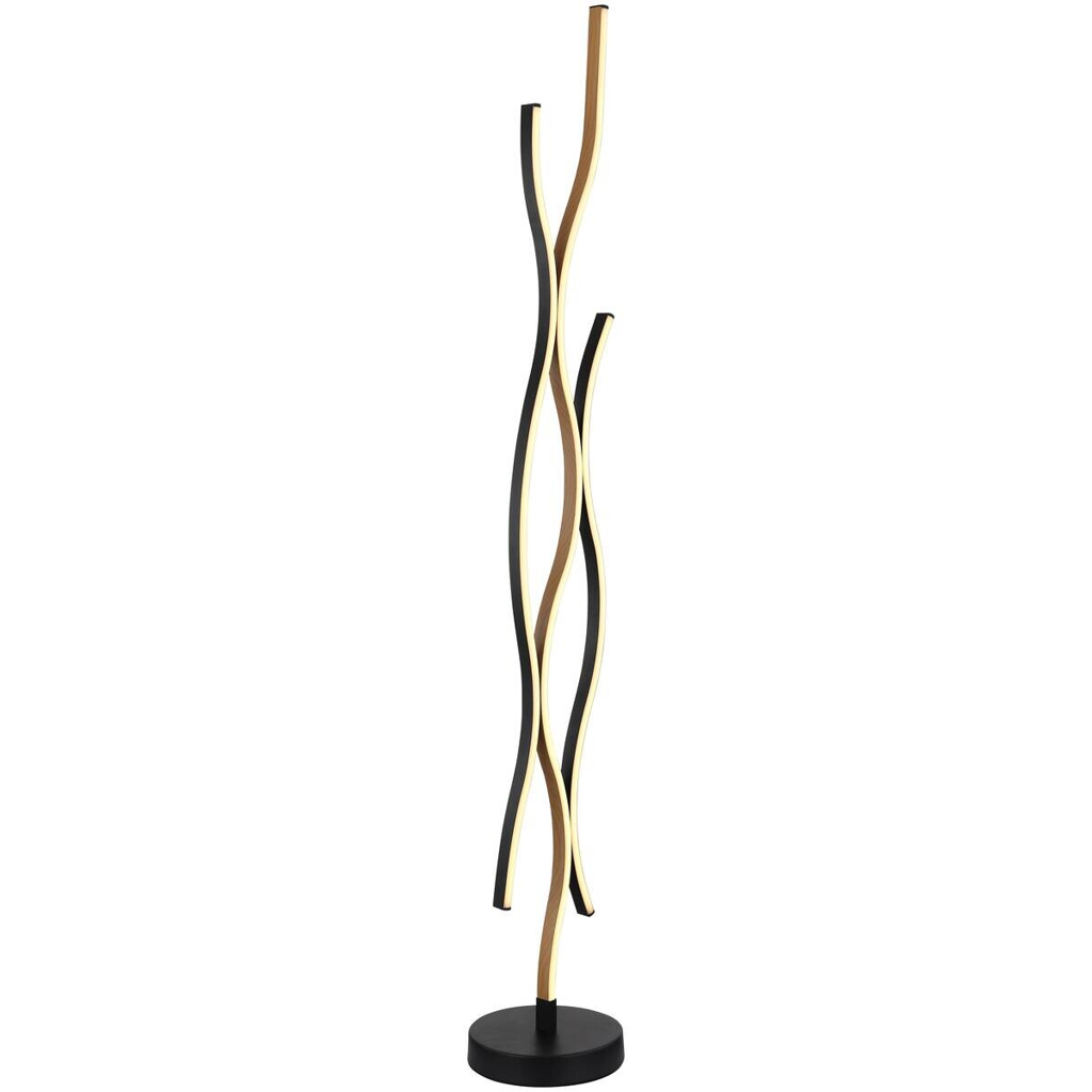 GLOBO Stehlampe mattschwarz Opal Metall Kunststoff H/D: ca. 135x20 cm 1 Brennstellen