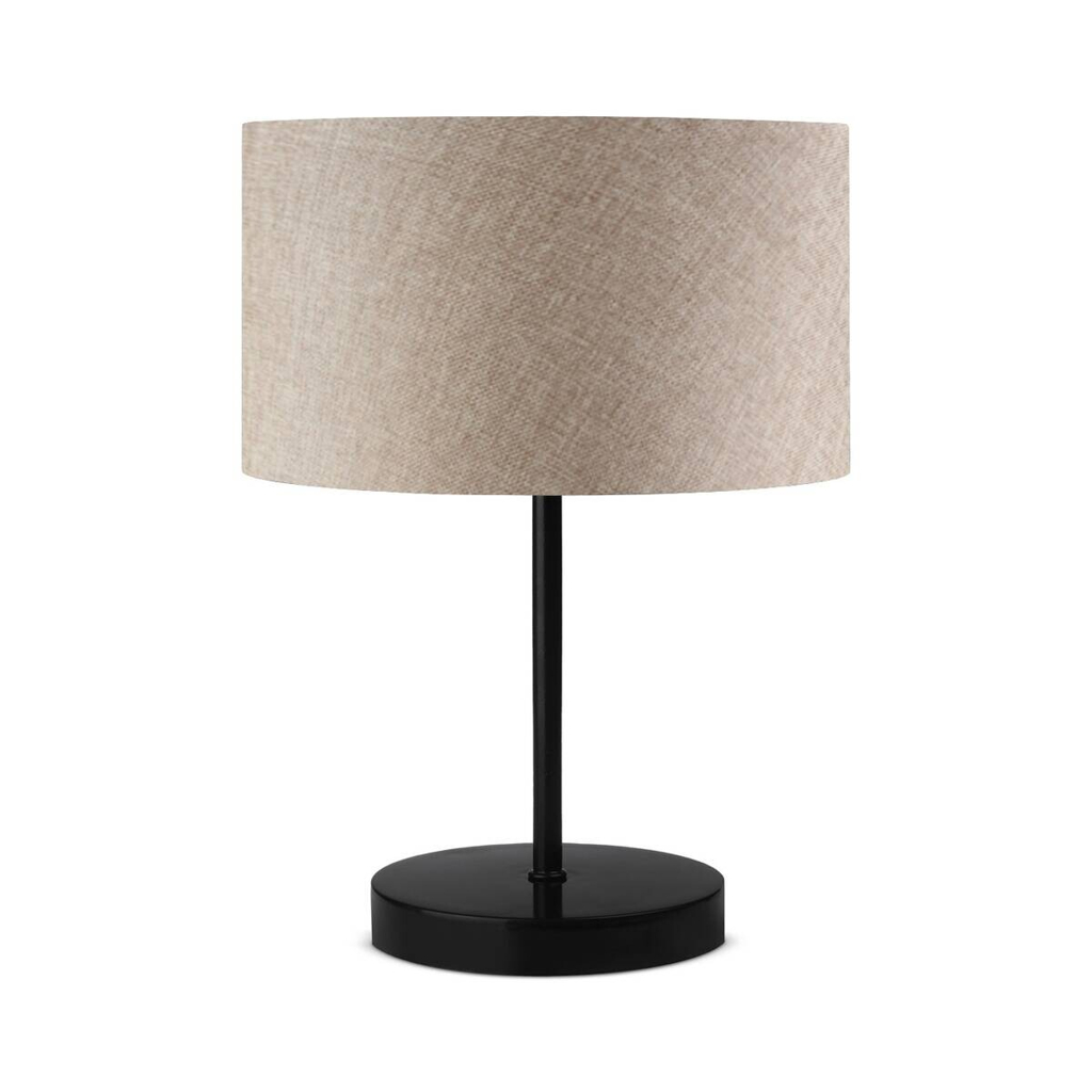 Opviq Tischleuchte schwarz beige Stoff Metall B/H/L: ca. 24x37x24 cm E27 1 Brennstellen