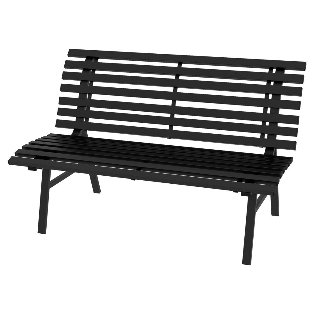 Outsunny Gartenbank schwarz Aluminium B/H/L: ca. 67x79x123 cm