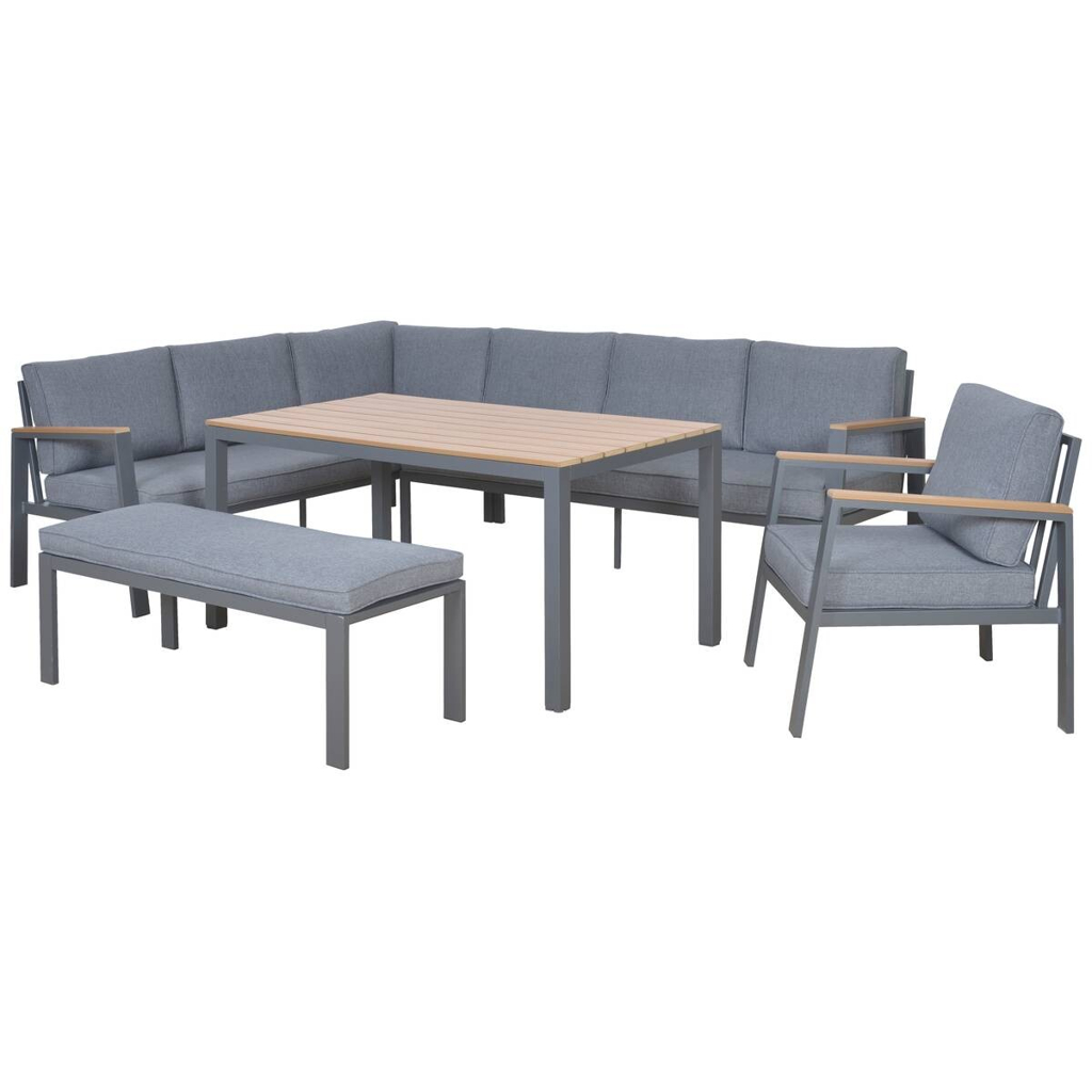 Loungeset Rhodos grau Aluminium