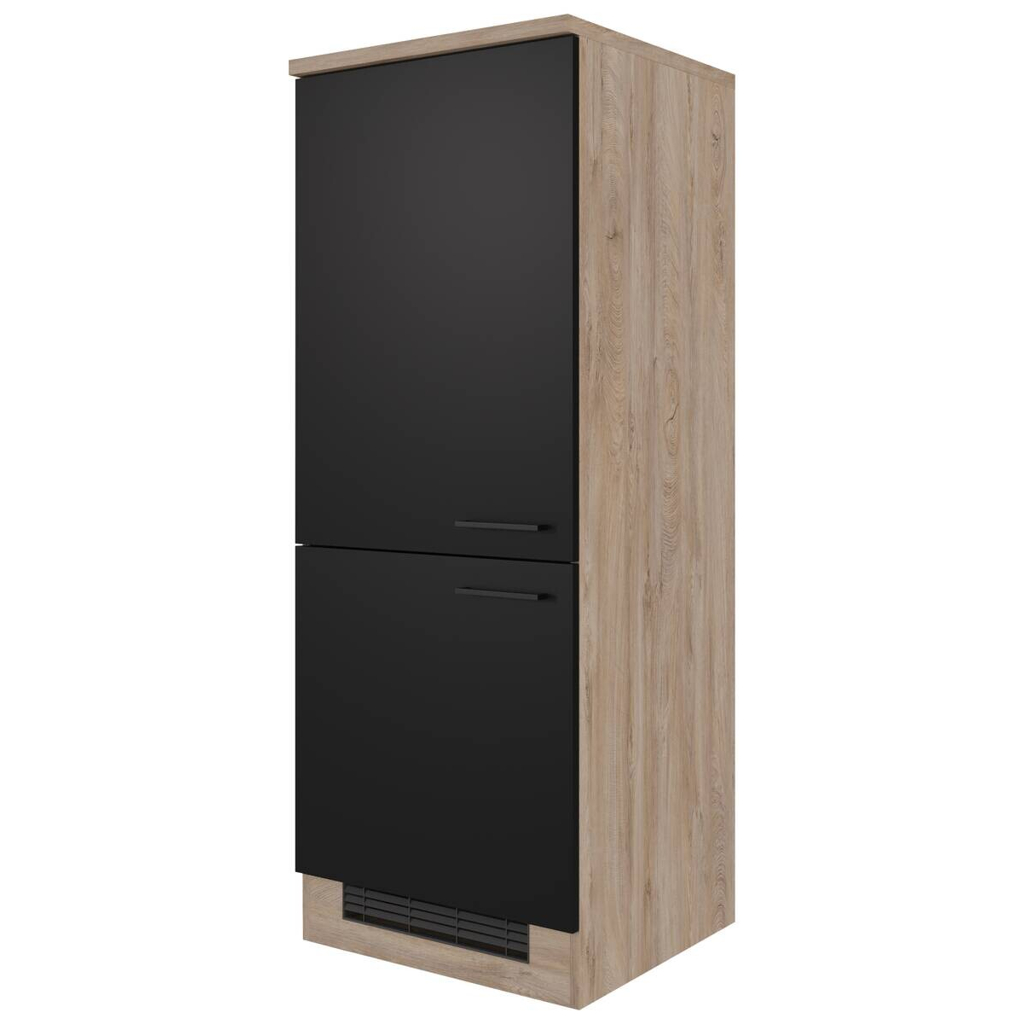 Kühlumbauschrank Capri schwarz matt B/H/T: ca. 60x161x60 cm