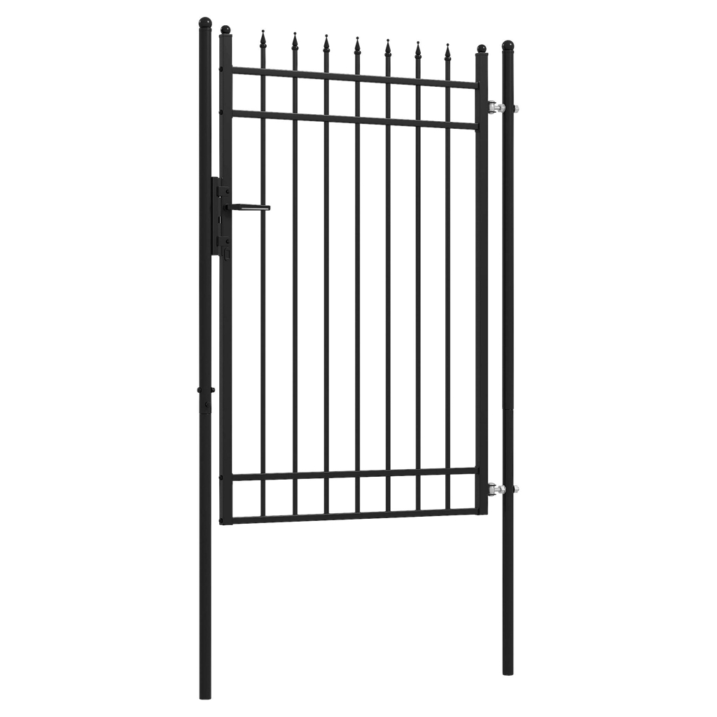 Outsunny Gartentor schwarz Edelstahl B/H/L: ca. 0,12x107x204 cm
